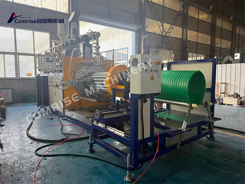 Comrise Stor Diameter Solid Wall Wrapped Pipe Produksjonslinje vellykket testet